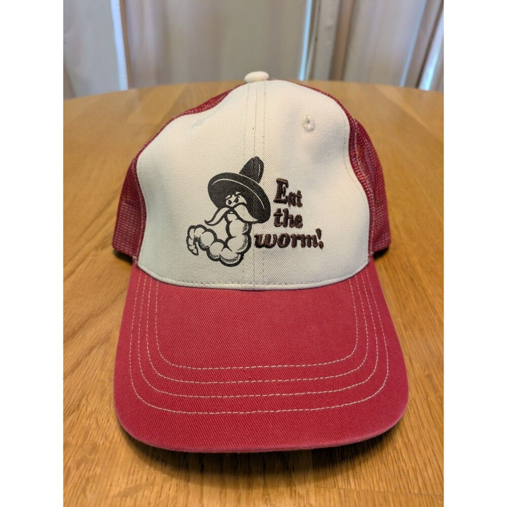 NWT American Eagle Trucker Snapback Mesh Cap RM15 Red "Eat The Worm"